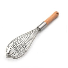 Egg Tools Wood Handle Manual Beaters Kitchen Hand Mixer Cooking Foamer Cook Blender Whisk Wire Beater Tool Lx1604 Drop Delivery Home Dhwp2