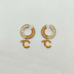 2023 Luxury quality Charm drop earring with white and red Colour diamond round shape design have box stamp PS7501A