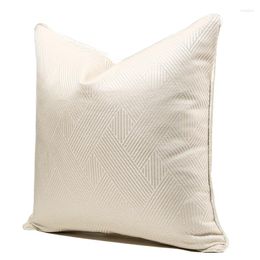 Pillow Light Luxury Jacquard Throw Pillows Case High Precision Beige White Striped Cover 30/45/50CM Sofa Bed Chair Home Decor