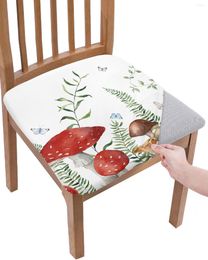 Chair Covers Mushroom Green Plant Butterfly Seat Cushion Stretch Dining Cover Slipcovers For Home El Banquet Living Room