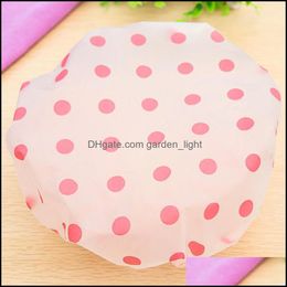 Shower Caps Fashion Waterproof Cap Resuable Lace Elastic Band Bath Hair Hat Women Kitchen Anti Thicken Er Dbc Drop Delivery Home Gar Dhg6A