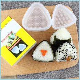 Cooking Utensils 2Pcs/Set Sushi Diy Mold Onigiri Rice Ball Food Press Triangar Maker Su Shi Kit Japanese Bento Accessories Drop Deli Dhfei