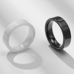 Wedding Rings Ceramic Men's Fashion Minimalist Personality Black White Glossy Initial Jewellery Hip Hop High Quality Accessories Gifts