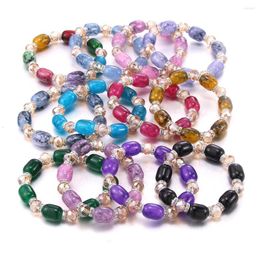 Bangle 10/Pcs Mixed Colour Beaded Bracelet Fashion Women Shiny Wholesale Jewellery Small Surprise Gift Brand Trend