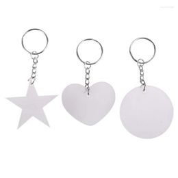 Keychains Acrylic Transparent Star Heart Oval Discs Keychain Blanks Tassel Jewelry Making