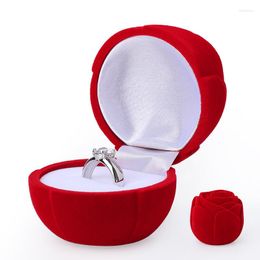 Jewellery Pouches Cute Velet Red Rose Wedding Diamond Rings Display Box For Female Earrings Necklace Jewellery Holder Cases Christmas