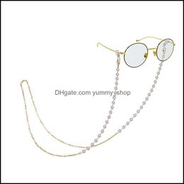 Eyeglasses Chains Elegant Imitation Pearls Beaded Chain Lanyards Holder Neck Handmade Womens Metal Hanging Sunglasses Accessories Dr Ot3Dr