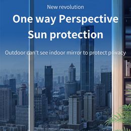 Window Stickers Sunscreen And Heat Insulation Film Unidirectional Perspective Glass Privacy Sticker Light Proof Peep