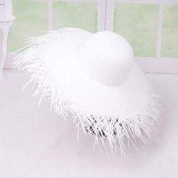 Wide Brim Hats Paper Straw Large Raffia Beach Fashion Summer Big Sun Hat H4