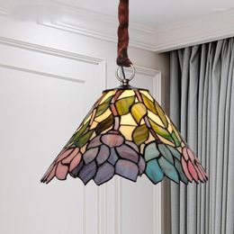 Pendant Lamps European-style Retro Household Corridor Lights American Pastoral Restaurant Creative Tiffany Glass Decorative