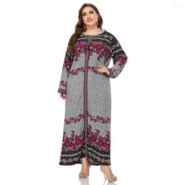 Ethnic Clothing Floral Print Long Dress Women Muslim Vintage Hooded Abaya Arabic Kaftan Middle East Dubai Islamic Turkey Ramadan Robe