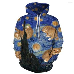 Men's Hoodies 2023 Autumn Fashion Cool 3d Digital Printing Long Sleeve Men's Hooded Pullover Casual Sport Tops Clothes For Men