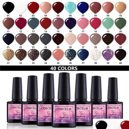 Nail Gel 20Pcs/Set Polish Paint Set For Varnish Semi Permanent Uv 40 Colours Art Manicure Drop Delivery Health Beauty Dhbck