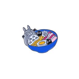 Pins Brooches Cute Japanese Alloy Brooch Cartoon Chinchilla Ramen Funny Badge Women Fashion Jewelry Gift Bag Accessories Drop Delive Dhemd