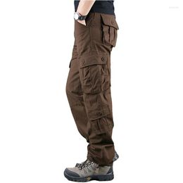 Men's Pants 2023 Spring Mens Cargo Military Tactical Cotton Khaki Multi Pocket Plus Size Casual Trousers Men Pantalon Militaire Homme