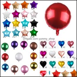 Party Decoration 18 Inch Heart Metallic Balloon Air Wedding Happy Birthday Metal Colour Helium Rrb14386 Drop Delivery Home Garden Fe Otcgd