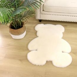 Carpets Cartoon Bear Carpet Fluffy Hairy Fur Children Kids Room Plush Artificial Wool Mat Chair Cushion