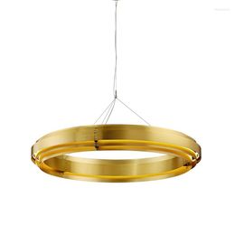 Pendant Lamps All Copper Post-modern Circle Chandelier Model Room Meeting Villa Club Living Dining Staircase