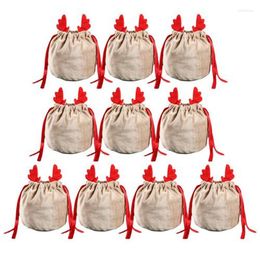 Gift Wrap 5/10Pcs Christmas Bags Velvet Candy Packaging Reindeer Antlers Box Pumpkin Party Favours For Wedding