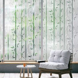 Window Stickers Rabbitgoo Self-adhesive 3D Film Privacy Decorative Sticker Bamboo Pattern Htv For Cricut