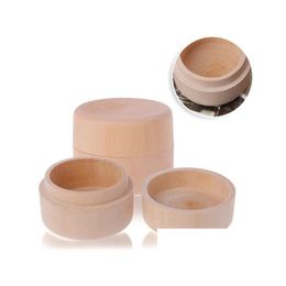 Storage Boxes Bins Small Round Wooden Box Ring Vintage Decorative Natural Craft Jewellery Case Wedding Accessories Lx0288 Drop Deliv Dhfnk