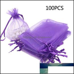 Gift Wrap Voile Net Bags Dstring Wedding Decoration Pack Set 100Pcs Large Factory Price Expert Design Quality Latest Style Original Otfgb