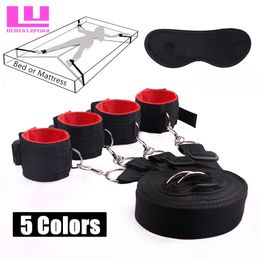 Bondage Sex Tools for BDSM Restraint Adult S M Fetish Games Set Vibrator Handcuffs Ankle Bed Toys Kits Couples 230113