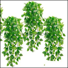 Other Event Party Supplies Artificial Plants Vine Leaves Ratten Hanging Ivy Fake Flowers Wall Per Wedding Home Garden Decoration G Dhefs