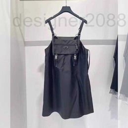 Casual Dresses Designer Women's designer loose black women sleeveless Italian brand triangle dress 0MCS