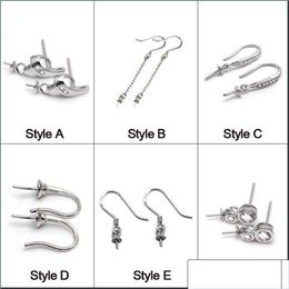 Jewelry Settings 925 Sterling Sier Earrings Fitting Charms Dangle Earring 6 Styles Drop Women Statement Delivery Dh0Tc