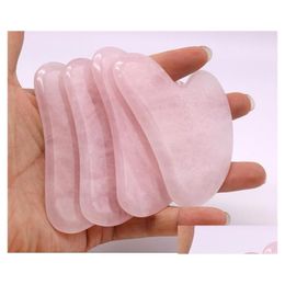 Massage Stones Rocks 2021 Love Heart Shape Quality Pink Rose Quartz Jade Guasha Board Natural Stone Scraper Chinese Gua Sha Pad Dr Dh1Ob