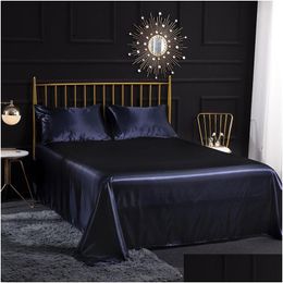 Bedding Sets Satin Sheets Luxury Linens Charmeuse Sheet Drop Delivery Home Garden Textiles Supplies Dhelk