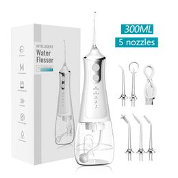 Oral Irrigators Other Hygiene 4 Modes Irrigator Dental Wasser Flosser 300ml Water Jet Tooth Cleaner Electric for Cleaning Teeth IPX6 Waterproof 2022 221215