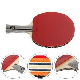 Table Tennis Raquets 1pc Strong Spin Control Racket 7 Ply Wood Ping Pong Bat Long Handl With Medium Hardness Sponge Bag 230113