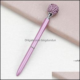 Ballpoint Pens Newcrystal Element Roller Ball Pen Big Diamond Gem Wedding Office Supplies Gift 11 Colours Rre12292 Drop Delivery Scho Otcn8