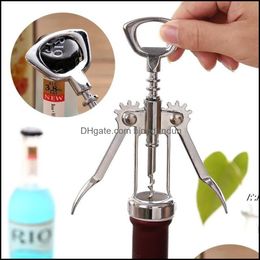 Openers Wine Opener Bottle Stainless Steel Metal Strong Pressure Wing Corkscrew For Bars Kitchen Gadgets And Accessories Seaway Drop Otp0F