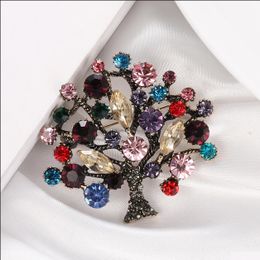 Pins Brooches Rhinestone Trees Women Men Christmas Tree Party Office Casual Colorf Crystal Brooch Pins Gifts Drop Delivery Jewellery Otd1N