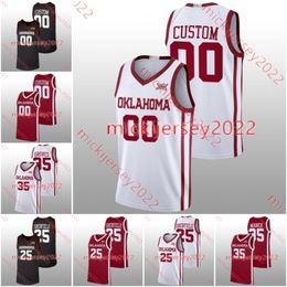 Basketball Custom Oklahoma Sooners Basketball Jersey Jacob Groves 1 Jalen Hill Yaya Keita Jake Moser C.J. Noland Luke Northweather Stitched Jerseys