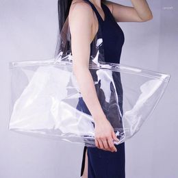 Duffel Bags Big Volume PVC Clear Transparent Shopping Bag Travel Carry Waterproof Easy Clean
