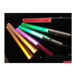 Other Event Party Supplies Wholesale Led Flashlight Stick Keychain Mini Torch Aluminium Key Chain Ring Durable Glow Pen Magic Wand Dhhse