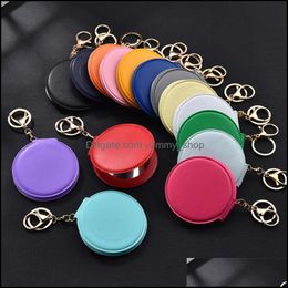 Key Rings Mirrors Chain Fashion Makeup Mirror Portable Mini Cosmetic Espejo Round Pocket Zerkalo Small Doublesided Looking Glass Sim Ot3Mv