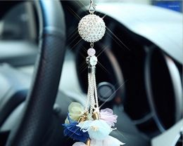 Interior Decorations Car Pendant Hanging Ornament Crystal Diamond Rear View Mirror Charms Trim Styling Fashion Girl Gift Auto Accessories