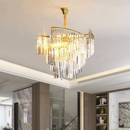 Pendant Lamps Living Room Chandelier Light Luxury Crystal Lamp Modern Minimalist Creative Atmosphere Household Dining And Bedroom