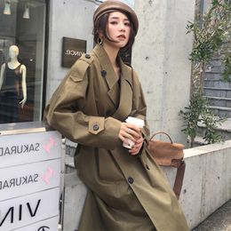 Women's Trench Coats Chic Fashion Women Coat Sale Spring Autumn Long Outerwear Loose Overcoat Windbreaker Lady Trend