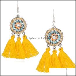 Dangle Chandelier Tassel Earrings Women Long Fringe Drop Earring Statement Bohemian Boho Hanging Accessories Delivery Jewellery Otkkb