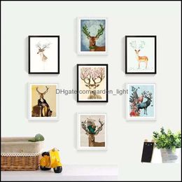 Paintings Diy Oil Painting Decorated Animal Picture Art Paint Hand Painted Deer For Sofa Wall Decor No Frame 16X20Inch Dbc Dh14951 D Dhcew