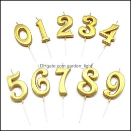 Other Event Party Supplies Champagne Number 09 Happy Birthday Cake Candles Topper Decor Candle Diy Home Supplie Numbers 20220112 Q Dh2Tq