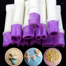 Baking Tools & Pastry 10Pcs Cake Lace Flower Edge Clip Plastic Curve Crimper Biscuit Cutter Sugar Craft Embossing Fondant
