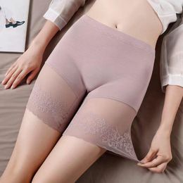 Women's Shorts Women Sexy Lace Anti Chafing Safety Ladies Knitted Cotton Modal Boxer Pants Underwear Home Casual Night