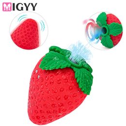 Beauty Items Strawberry Shape Sucking Vibrator Nipple Clit Sucker Clitoris Stimulator G-Spot 8 Speeds For Women sexy Toys